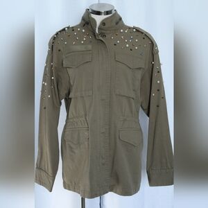 Coffee Shop Olive Utility Anorak Jacket M